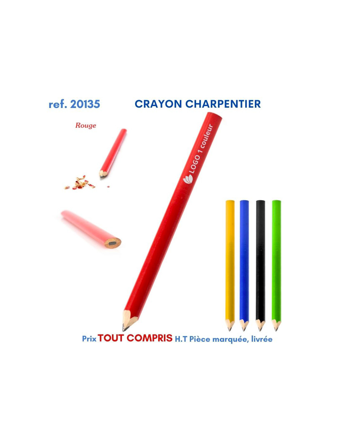 Crayon De Charpentier 2 Couleurs Rouge Et Bleu