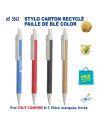 STYLO CARTON RECYCLE COLOR PAILLE DE BLE REF 9343 9343 Stylos plastiques  0,82 €