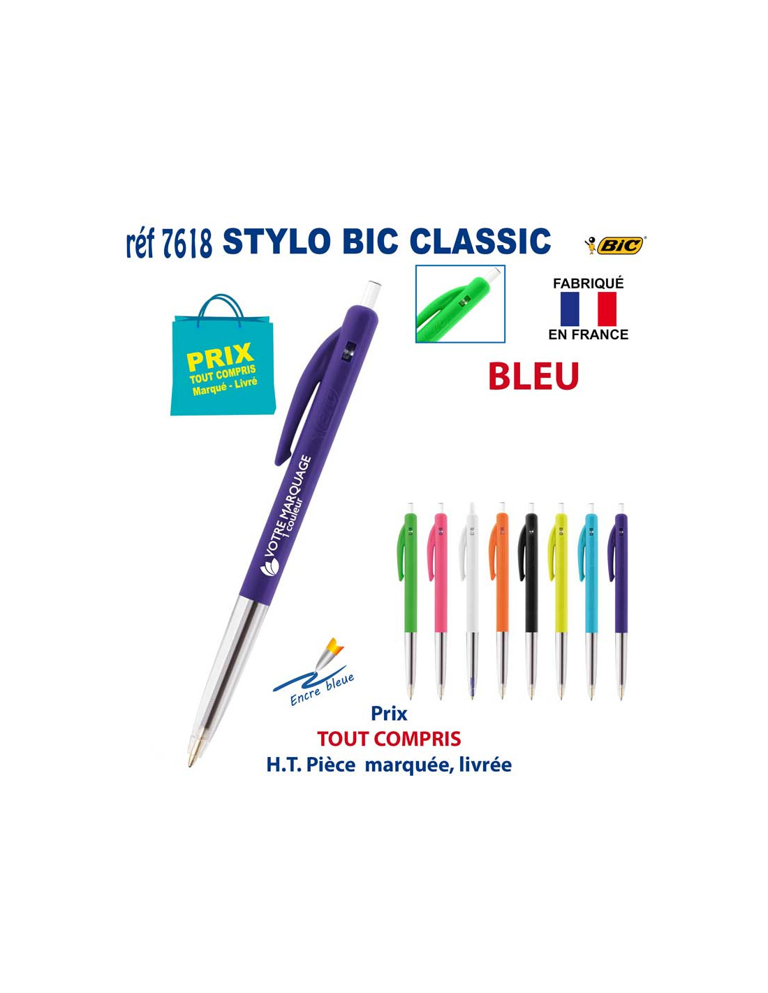 STYLO BIC CLASSIC Stylos plastiques objets publicitaires personnalisés