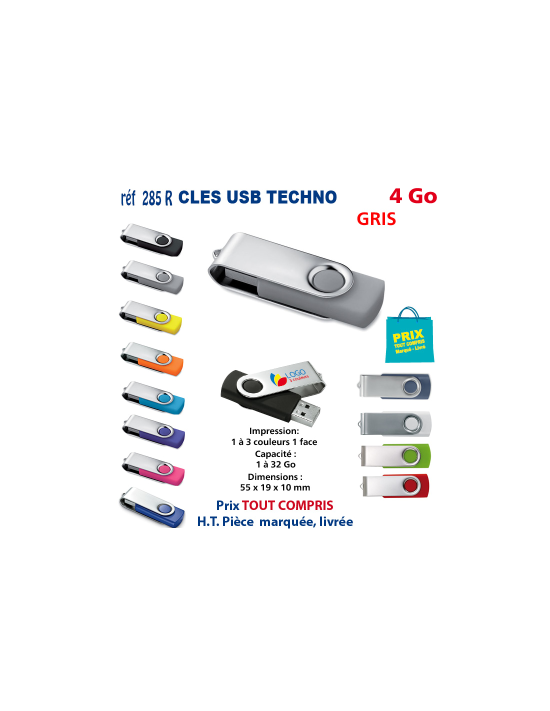 CLES USB REF 285R 4 Go 285R-4Go CLES USB CLES USB