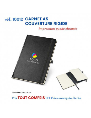 CARNET A5 COUVERTURE RIGIDE REF 10012 10012 Carnet personnalisé  6,84 €