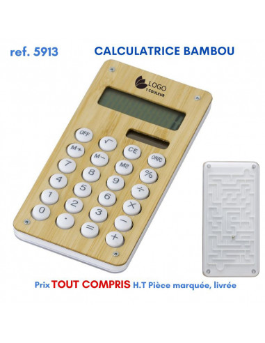 CALCULATRICE BAMBOU REF 5913 5913 Calculatrices publicitaires  4,81 €