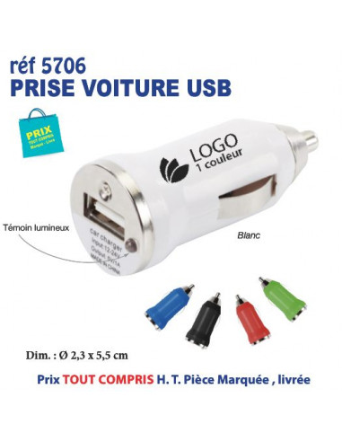 PRISE VOITURE USB REF 5706 5706 BATTERIE DE SECOURS - CHARGEUR BATTERIE  objet publicitaire personnalisé de communication