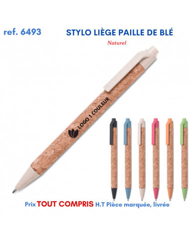 STYLO LIEGE PAILLE DE BLE REF 6493 6493 Stylos plastiques  0,41 €